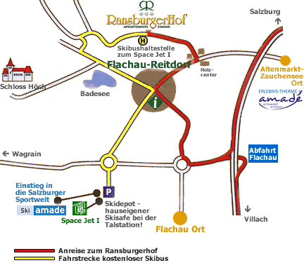 Lageplan vom Hotel-Garni Ransburgerhof in Flachau Reitdorf