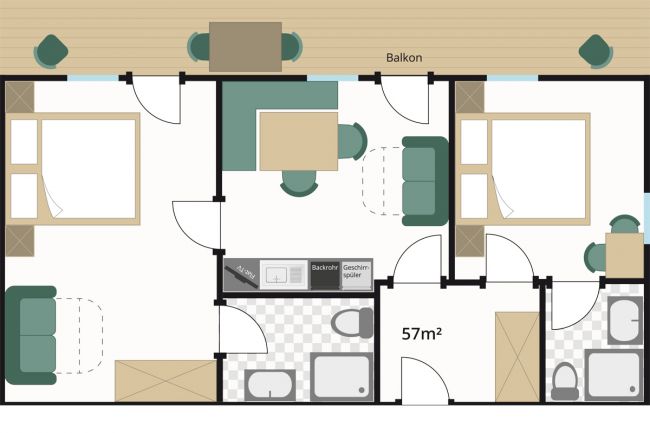 Grundriss Ferienwohnung Typ C