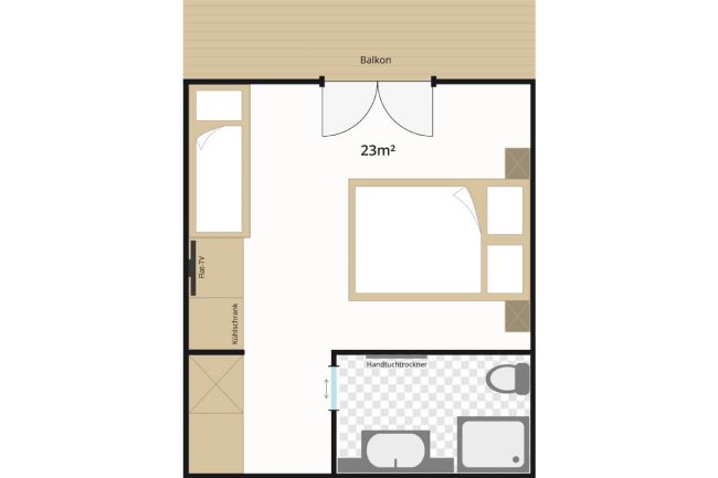 Grundriss Dreibettzimmer